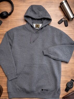 Noble Outfitters Gray Fleece Lined Hoodie XL Pullover Kangaroo Pocket Cozy